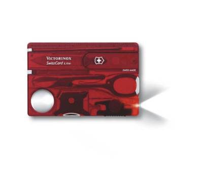 Victorinox Swisscard Lite Rot 13 Funktionen Swiss Card Multitool + LED - 0.7300.T